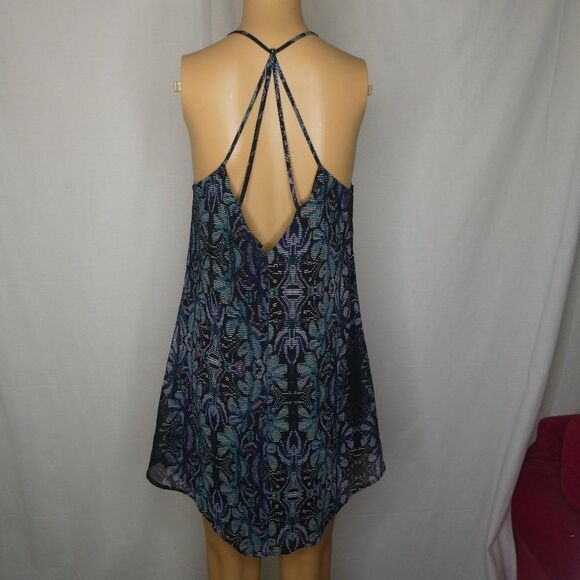 ASTR Beaded Strappy Mini Dress Damask Floral XS Strappy Lined Sleeveless - Picture 11 of 12